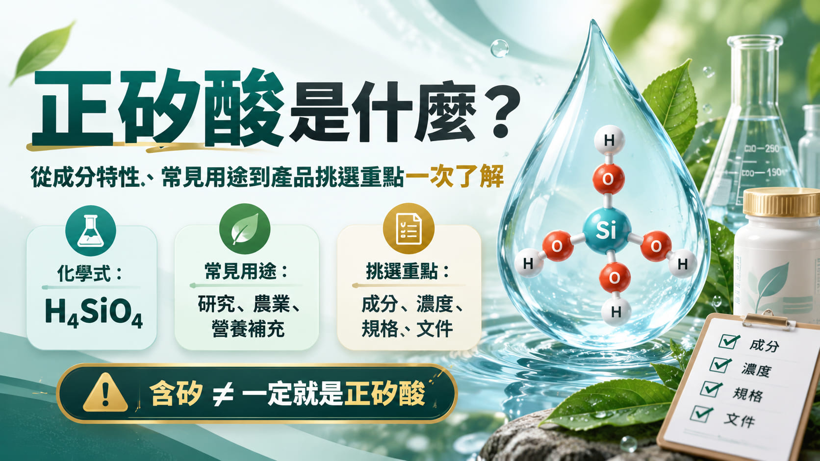 正矽酸是什麼?從成分特性、常見用途到產品挑選重點一次了解
