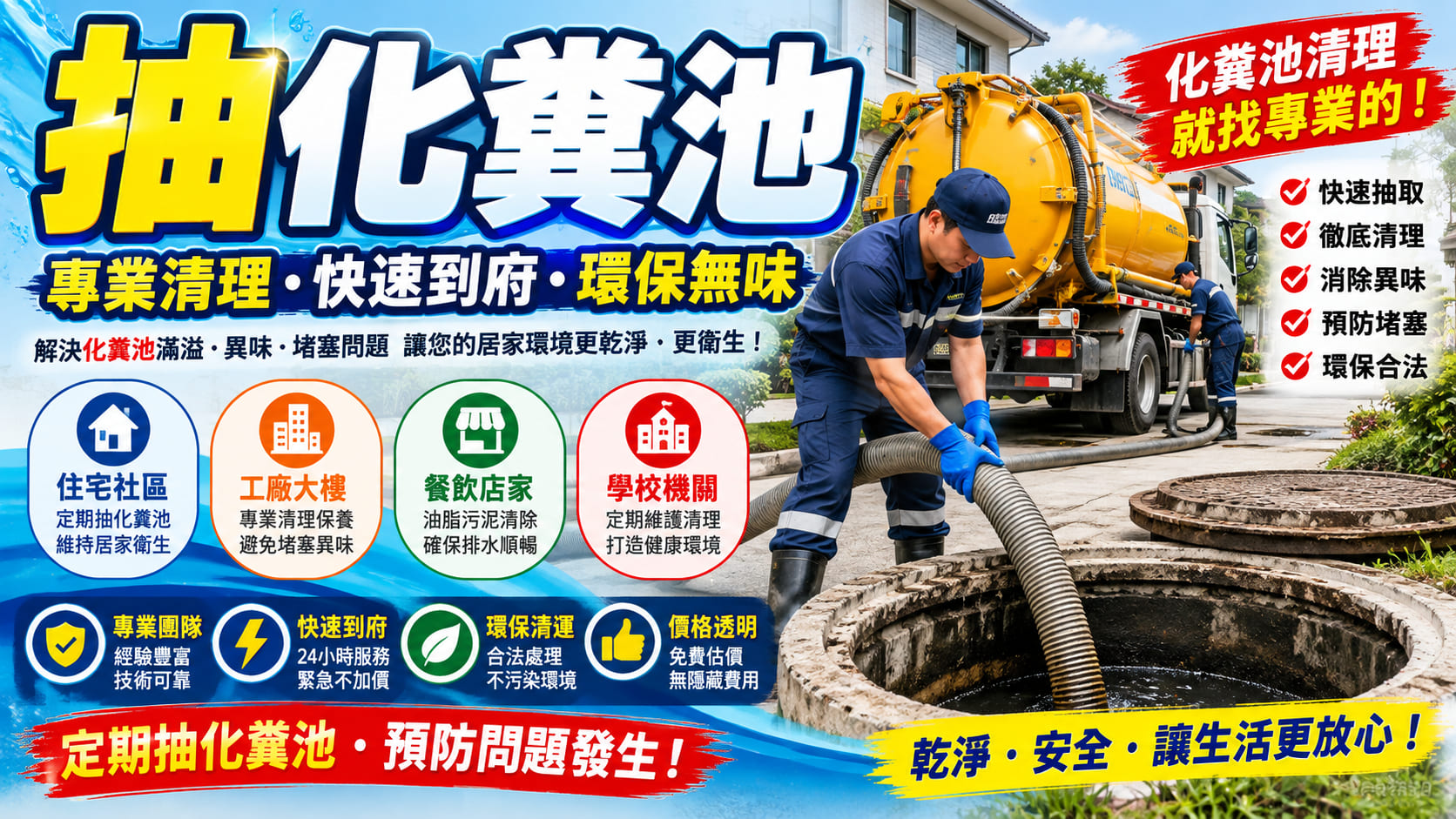 抽化糞池怎麼選?定期清理 vs 緊急抽化糞池完整比較